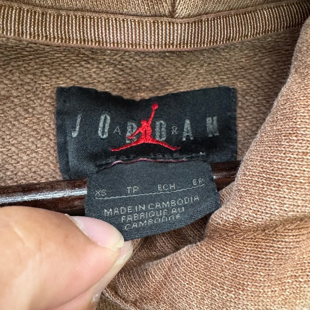 Jordan Flight Hoodie Men XS‎ Brown Long Sleeve Heavyweight Fleece